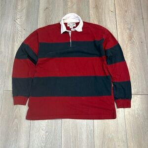 Vintage Men’s American Vintage Red Navy Blue Rugby Polo Size Large 90s